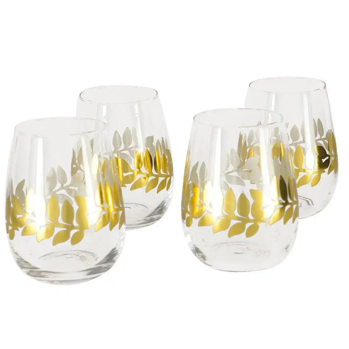 SATZ MIT 4 GOLDENEN CAESAR-GLÄSERN 400ML - HomeDesign Knaus