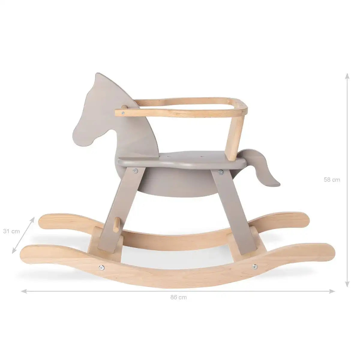 Schaukelpferd 'Pinolino' mit Ring, grau/natur - HomeDesign Knaus