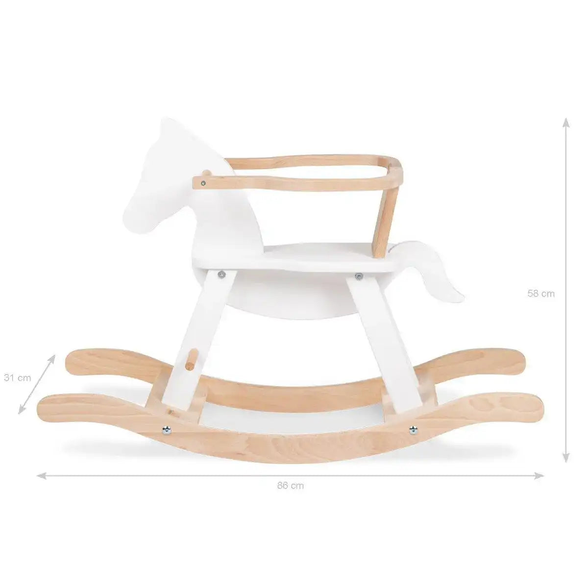 Schaukelpferd 'Pinolino' mit Ring, weiß/natur - HomeDesign Knaus