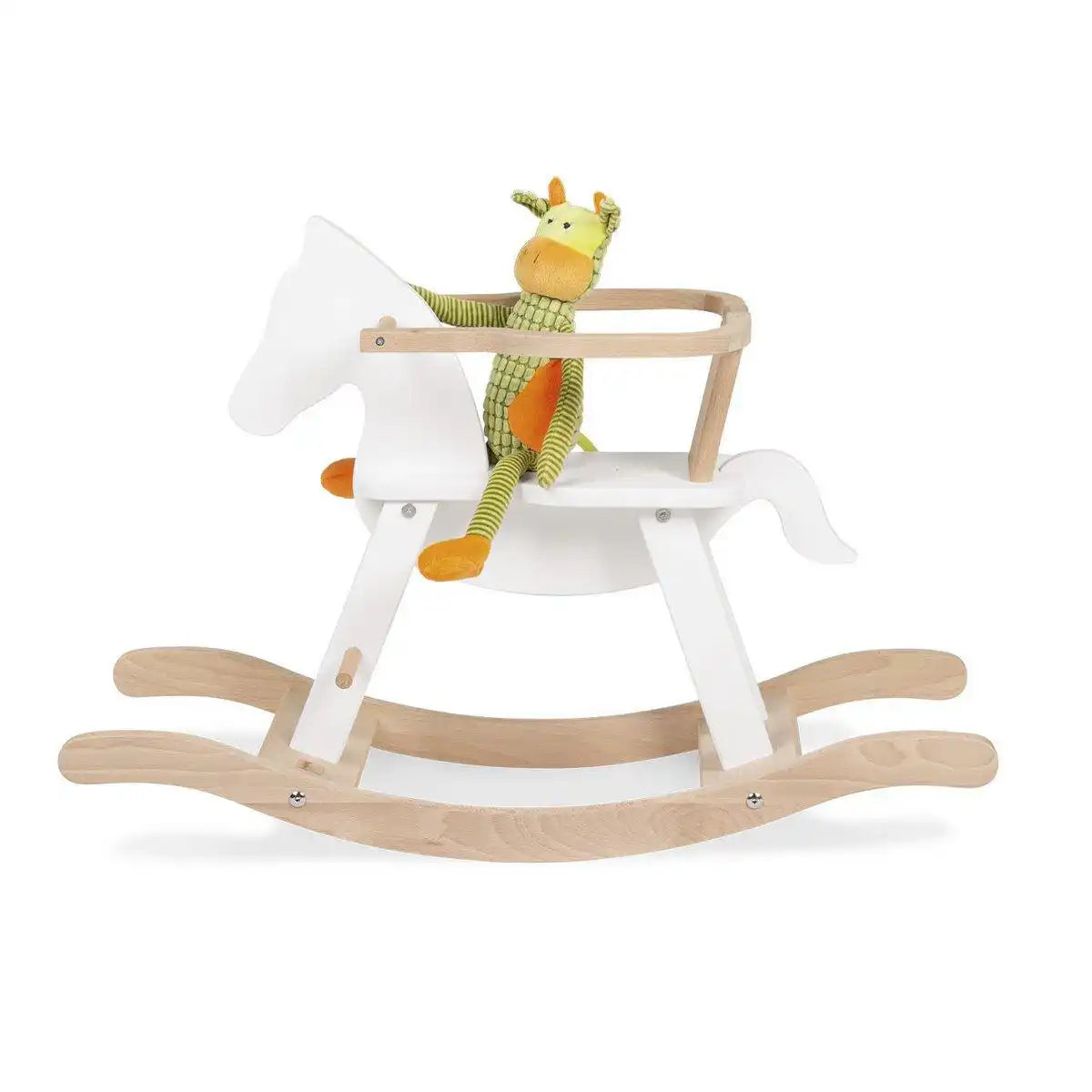 Schaukelpferd 'Pinolino' mit Ring, weiß/natur - HomeDesign Knaus