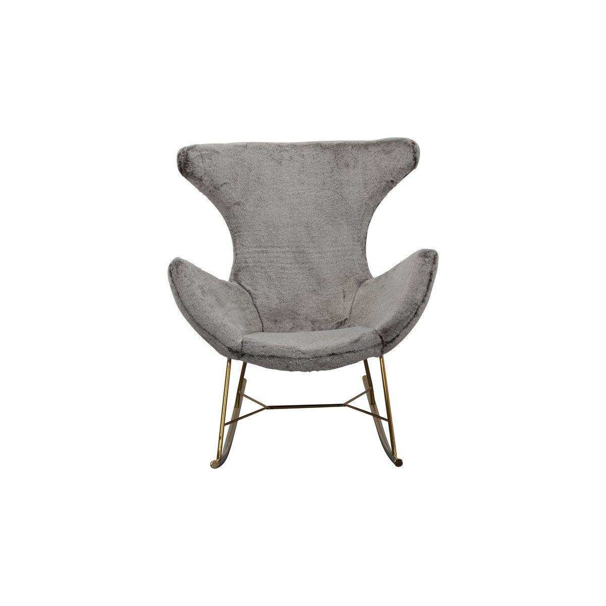 Schaukelstuhl grau Teddyfell - HomeDesign Knaus