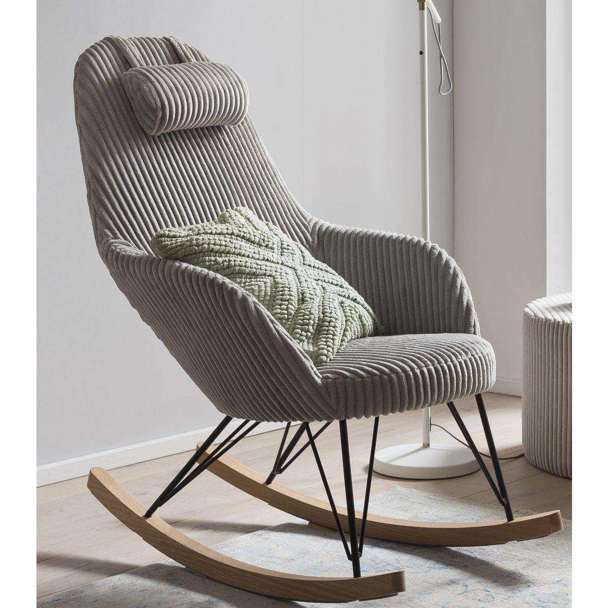 Schaukelstuhl Grau Texturstoff - HomeDesign Knaus