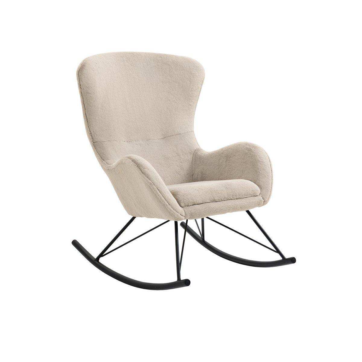 Schaukelstuhl in Lammfelloptik Beige - HomeDesign Knaus