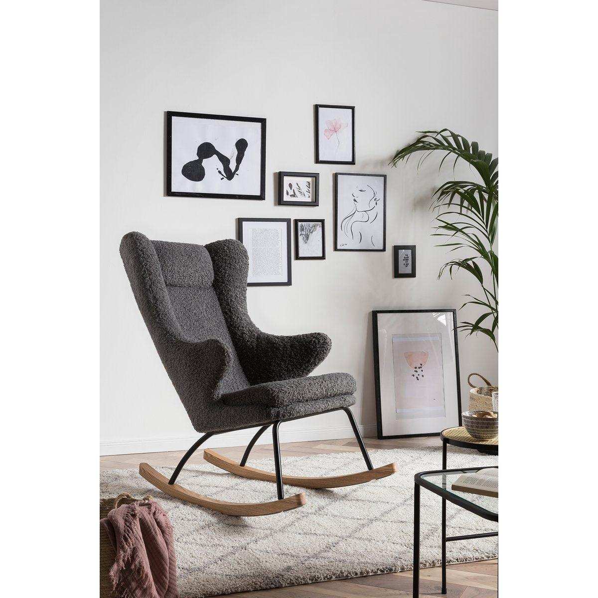 Schaukelstuhl Teddyfell Grau - HomeDesign Knaus