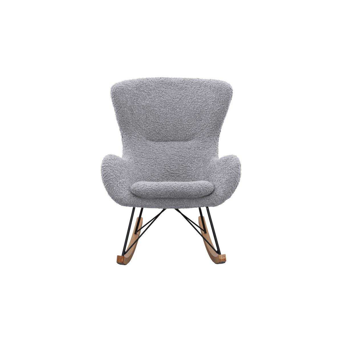 Schaukelstuhl Teddyfell Hellgrau - HomeDesign Knaus