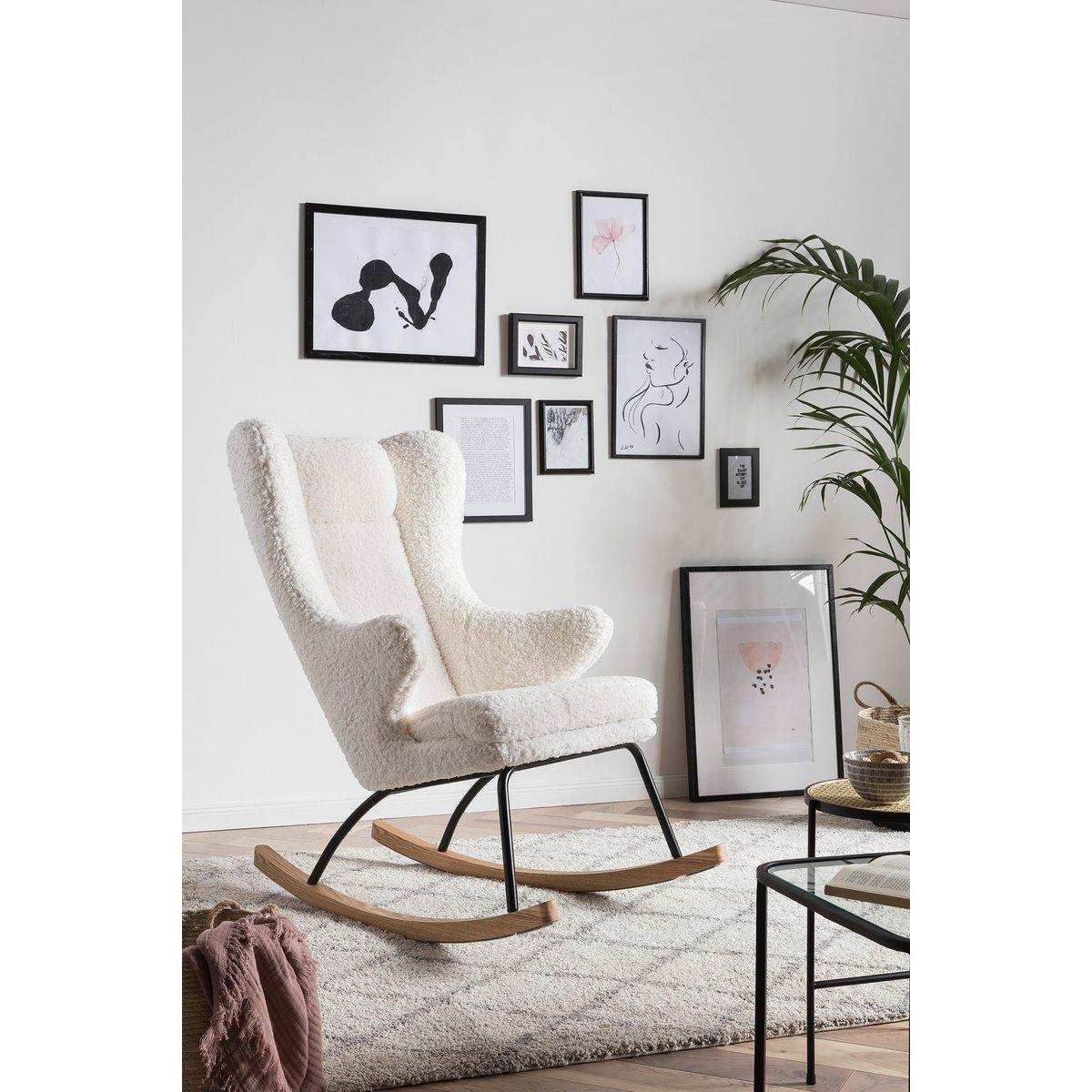Schaukelstuhl Teddyfell Weiß - HomeDesign Knaus