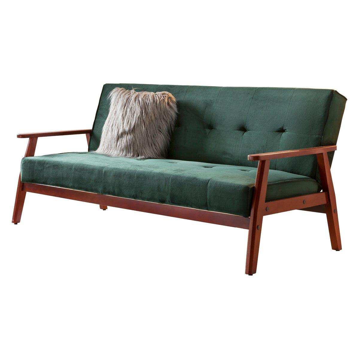 Schlafsofa skandinavisch Samt tannengrün - HomeDesign Knaus