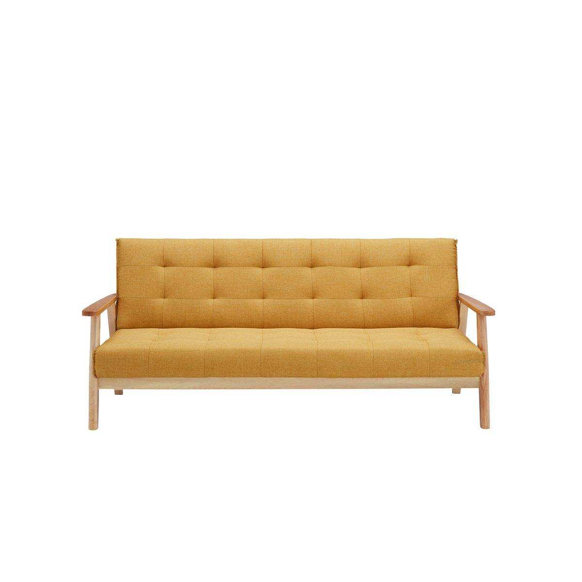 Schlafsofa skandinavisch Strukturstoff senfgelb - HomeDesign Knaus