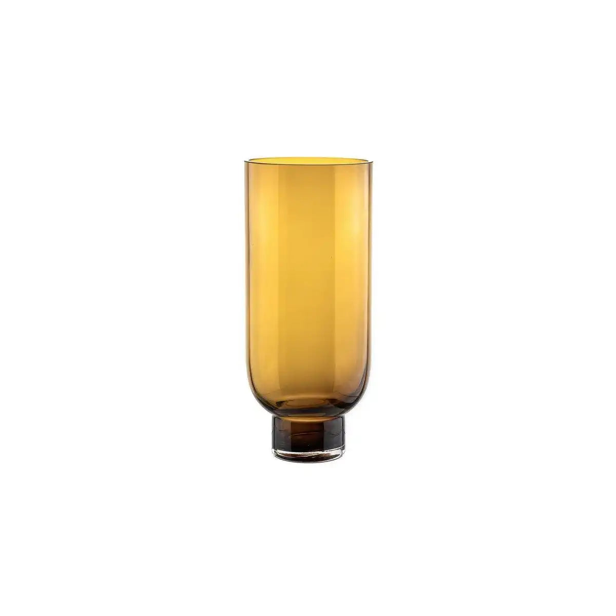 Schlichte moderne Glasvase, zylindrische Form auf festem Sockel, warmes Dunkelorange, OMAHA14AM - HomeDesign Knaus