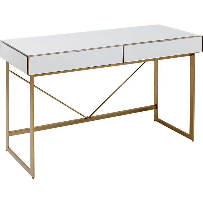 Schreibtisch Soran Verspiegelter Schreibtisch mit Stauraum Stahl pulverbeschichtet - HomeDesign Knaus