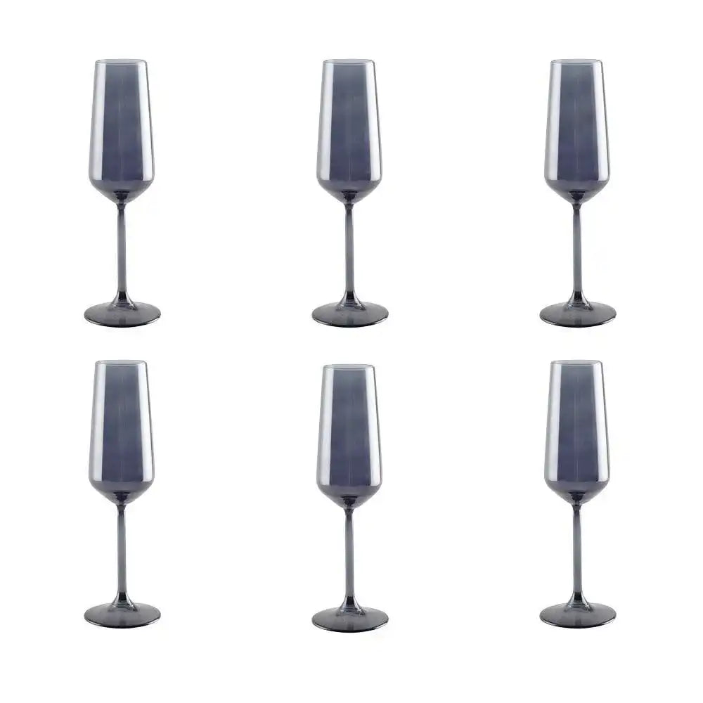 Schwarze Champagnerflöten - 6 6 - HomeDesign Knaus