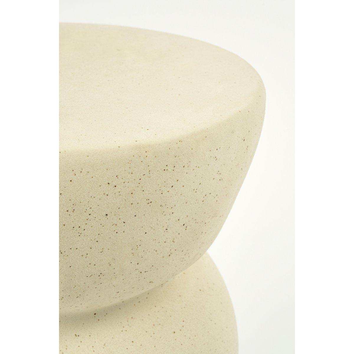 Screw Beistelltisch – L26 x B26 x H37 cm – Keramik – gebrochenes Weiß - HomeDesign Knaus