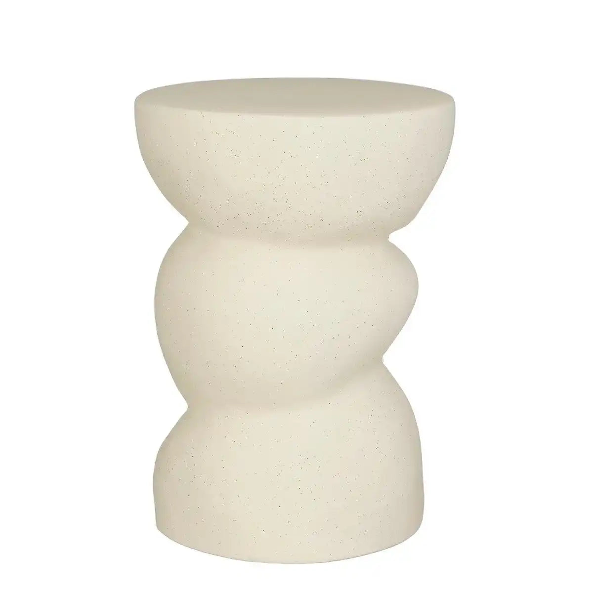 Screw Beistelltisch – L26 x B26 x H37 cm – Keramik – gebrochenes Weiß - HomeDesign Knaus