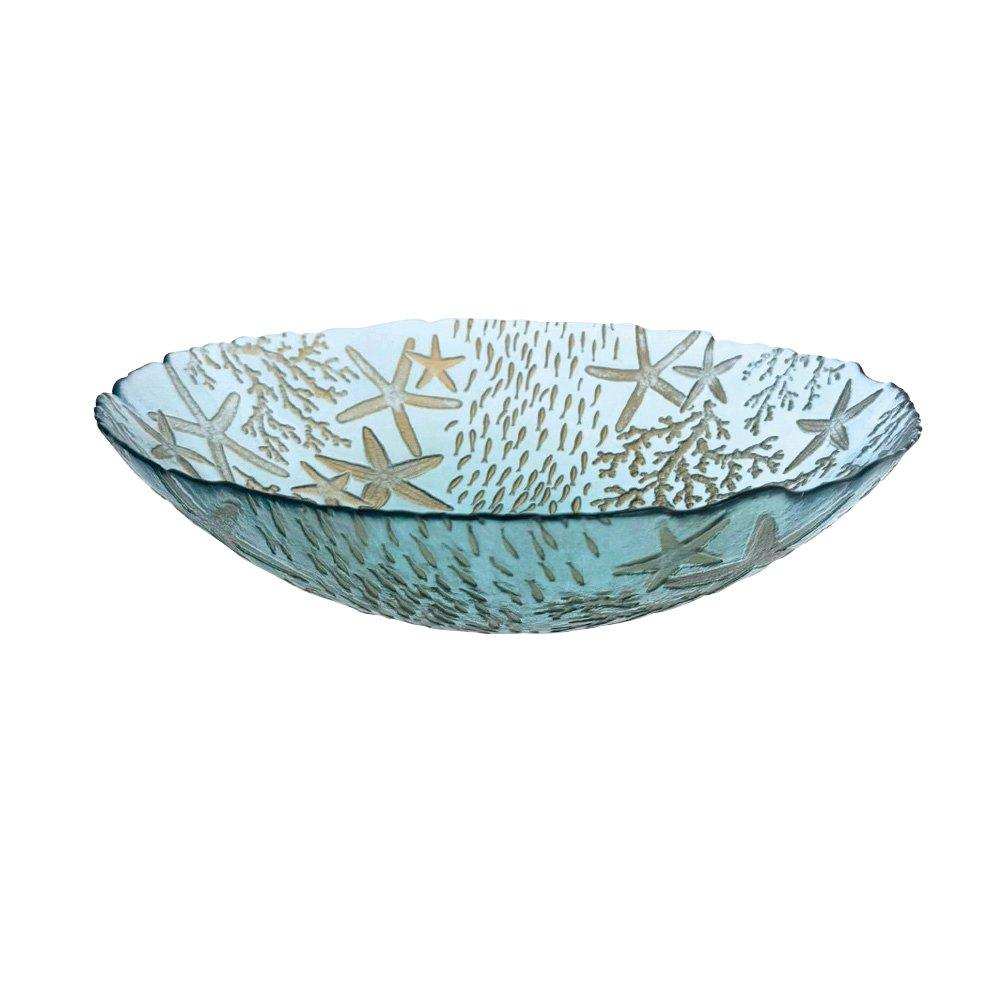 Sea Blue Glass Bowl 33x33x9cm - HomeDesign Knaus
