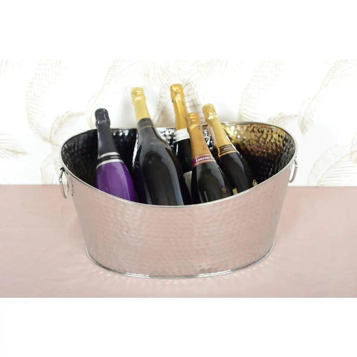SEAU A CHAMPAGNER ARGENT MARTELE 49X35X23,5CM - HomeDesign Knaus