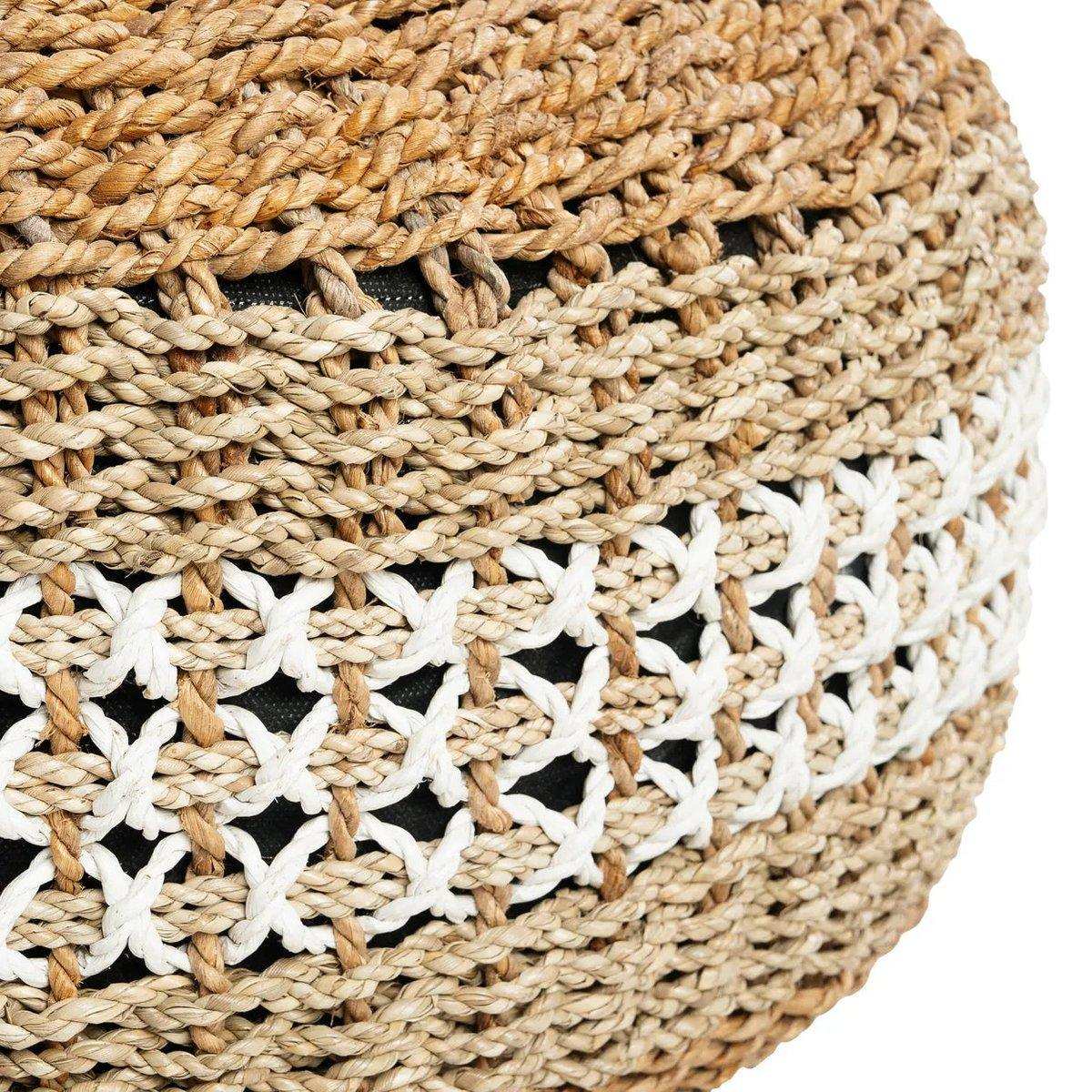 Seegrasfutter Makramee Hocker Sitzhocker handgefertigt - HomeDesign Knaus