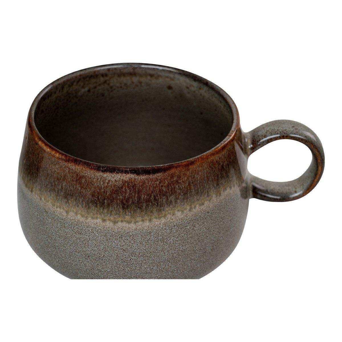 Selma Mug - Tasse, Keramik, grau/braun, ø10x7,5 cm, 4er-Set - HomeDesign Knaus