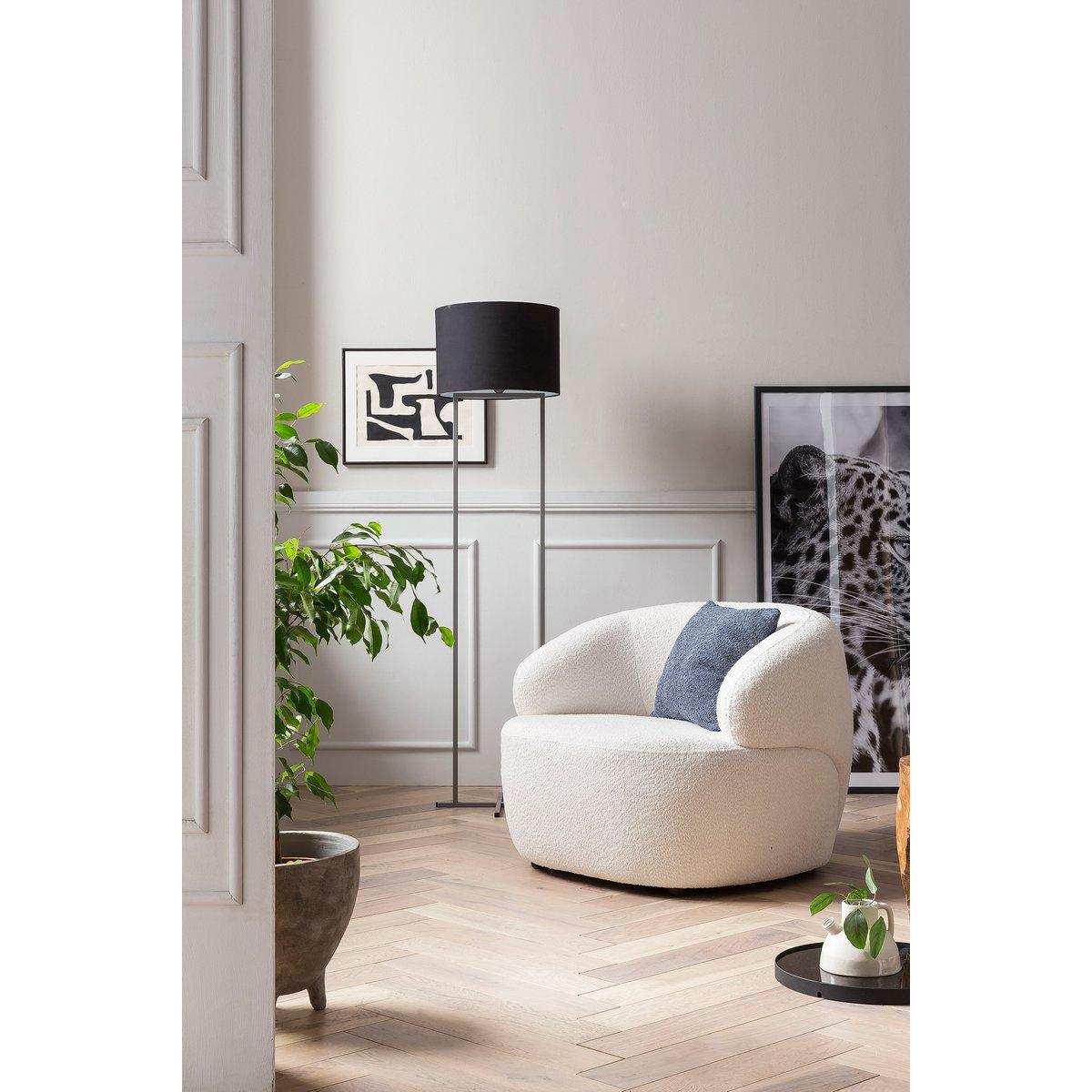 Sessel Bouclé Stoff Weiß - HomeDesign Knaus