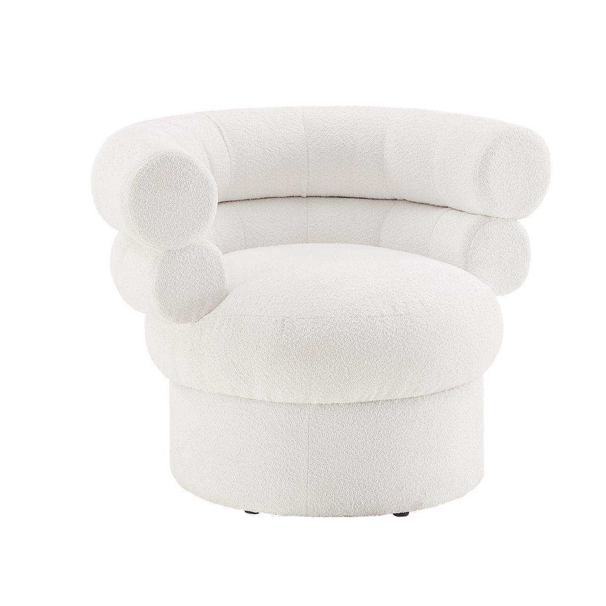 Sessel Boucléstoff Weiß - HomeDesign Knaus