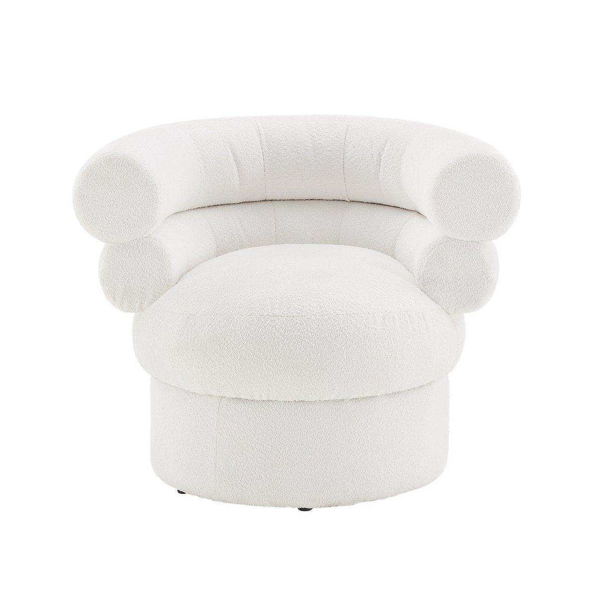 Sessel Boucléstoff Weiß - HomeDesign Knaus
