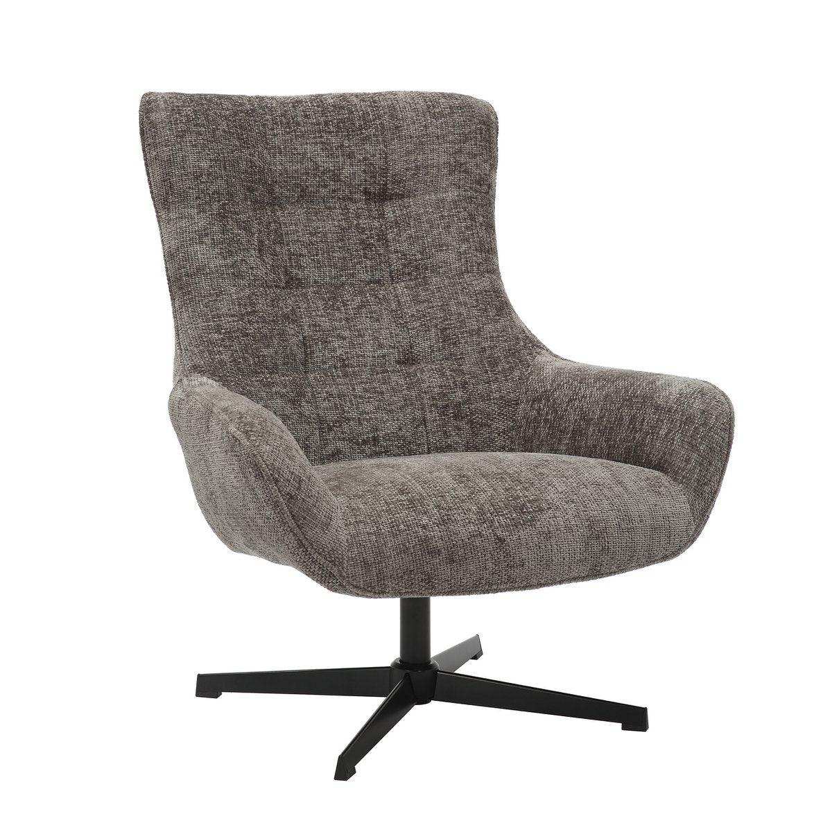 Sessel Chenillestoff Dunkelgrau - HomeDesign Knaus