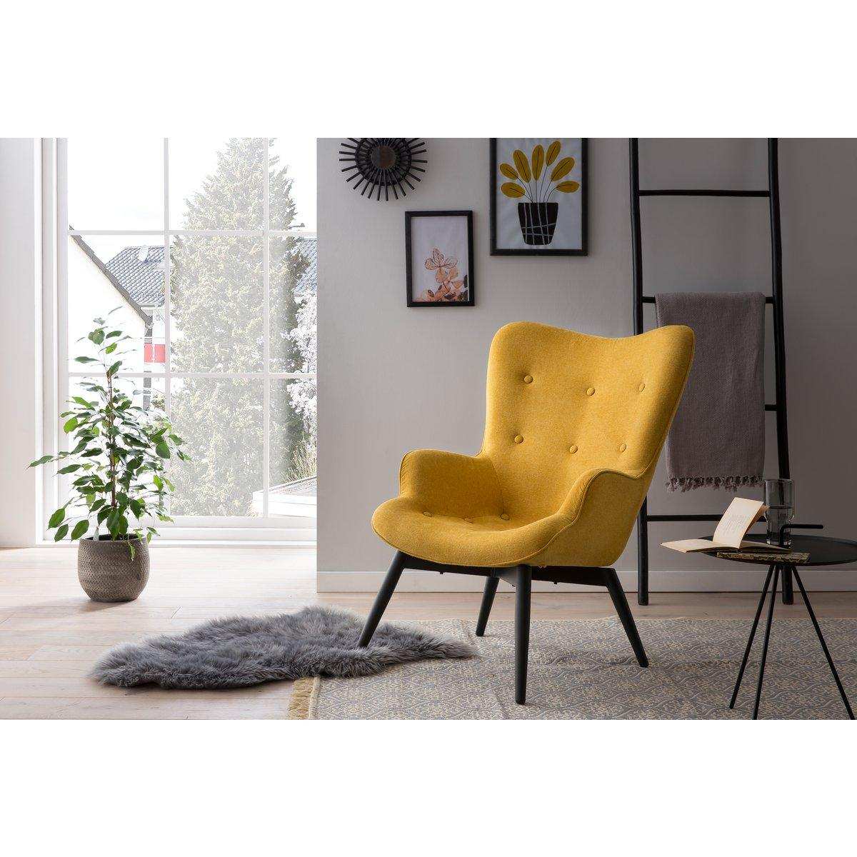 Sessel Gelb Strukturstoff - HomeDesign Knaus