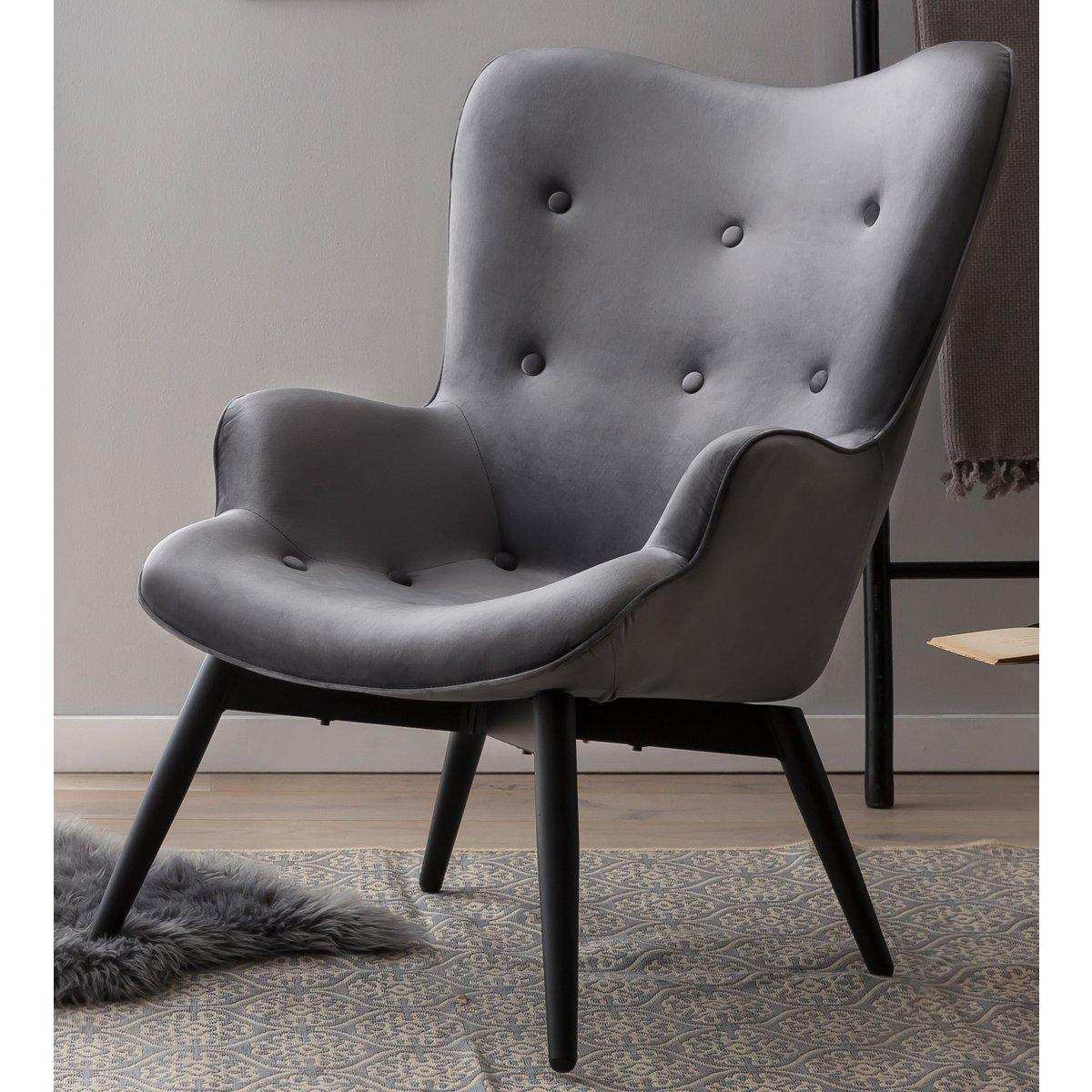 Sessel Grau Samt - HomeDesign Knaus