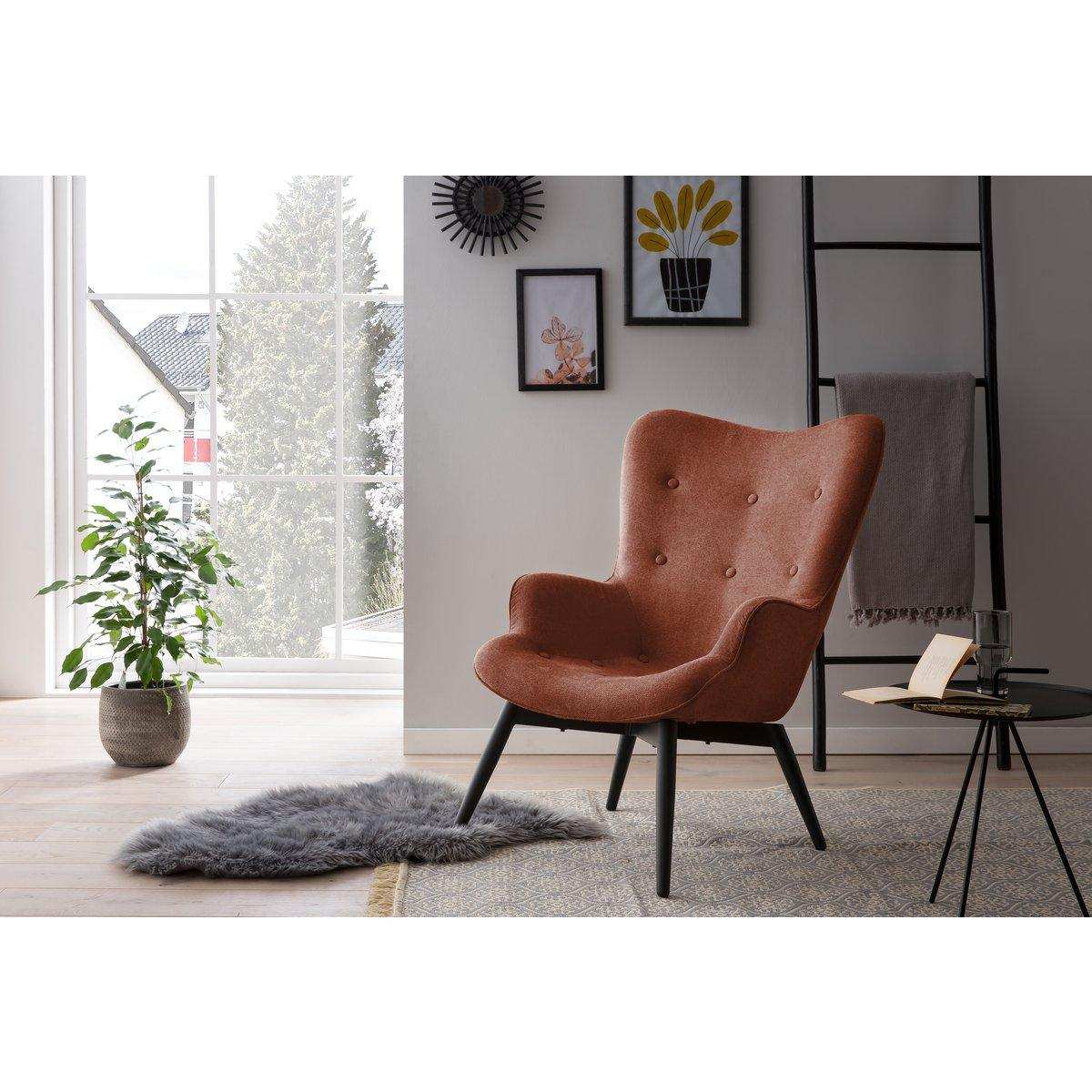 Sessel Kupfer Strukturstoff - HomeDesign Knaus