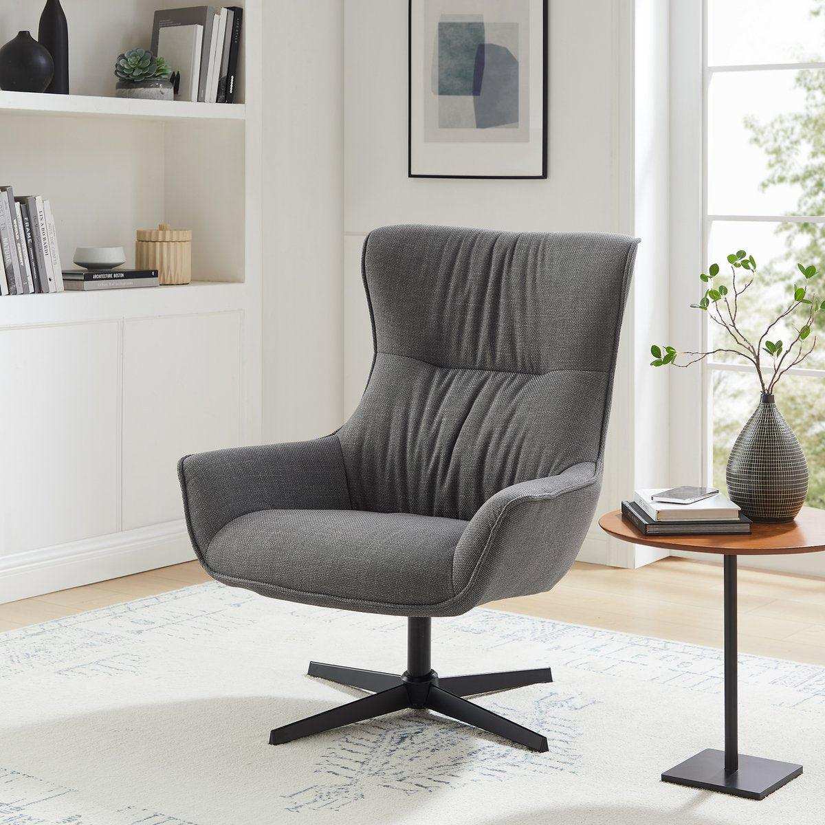 Sessel Strukturstoff Grau - HomeDesign Knaus