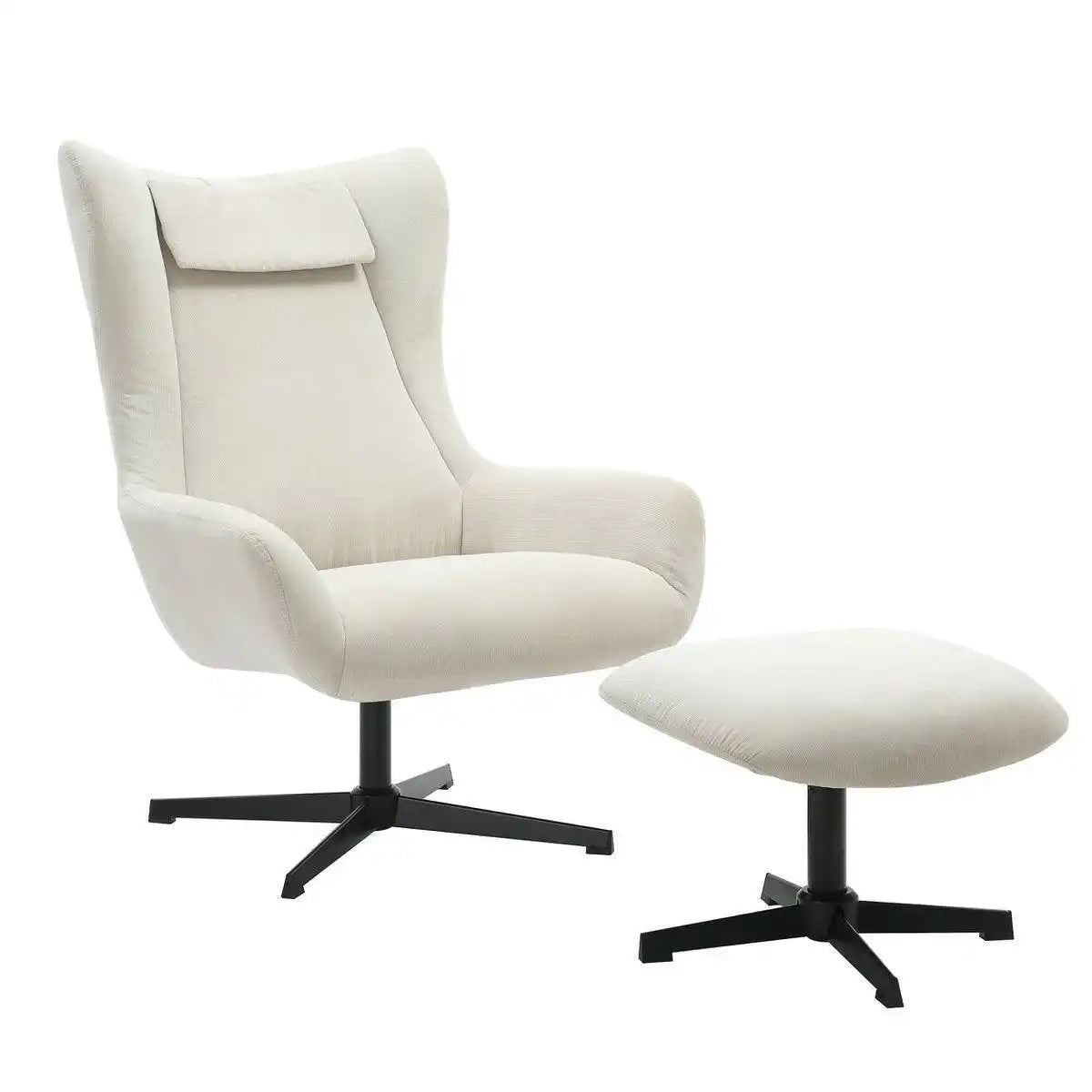 Sessel und Hocker Cordoptik Beige - HomeDesign Knaus