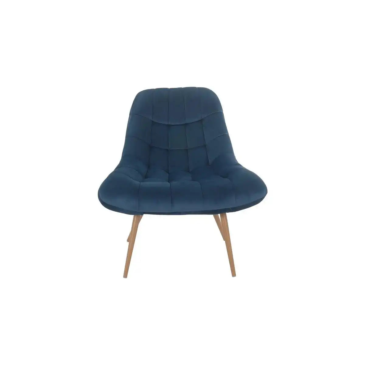 Sessel XXL Samt blau Metall Holzoptik - HomeDesign Knaus