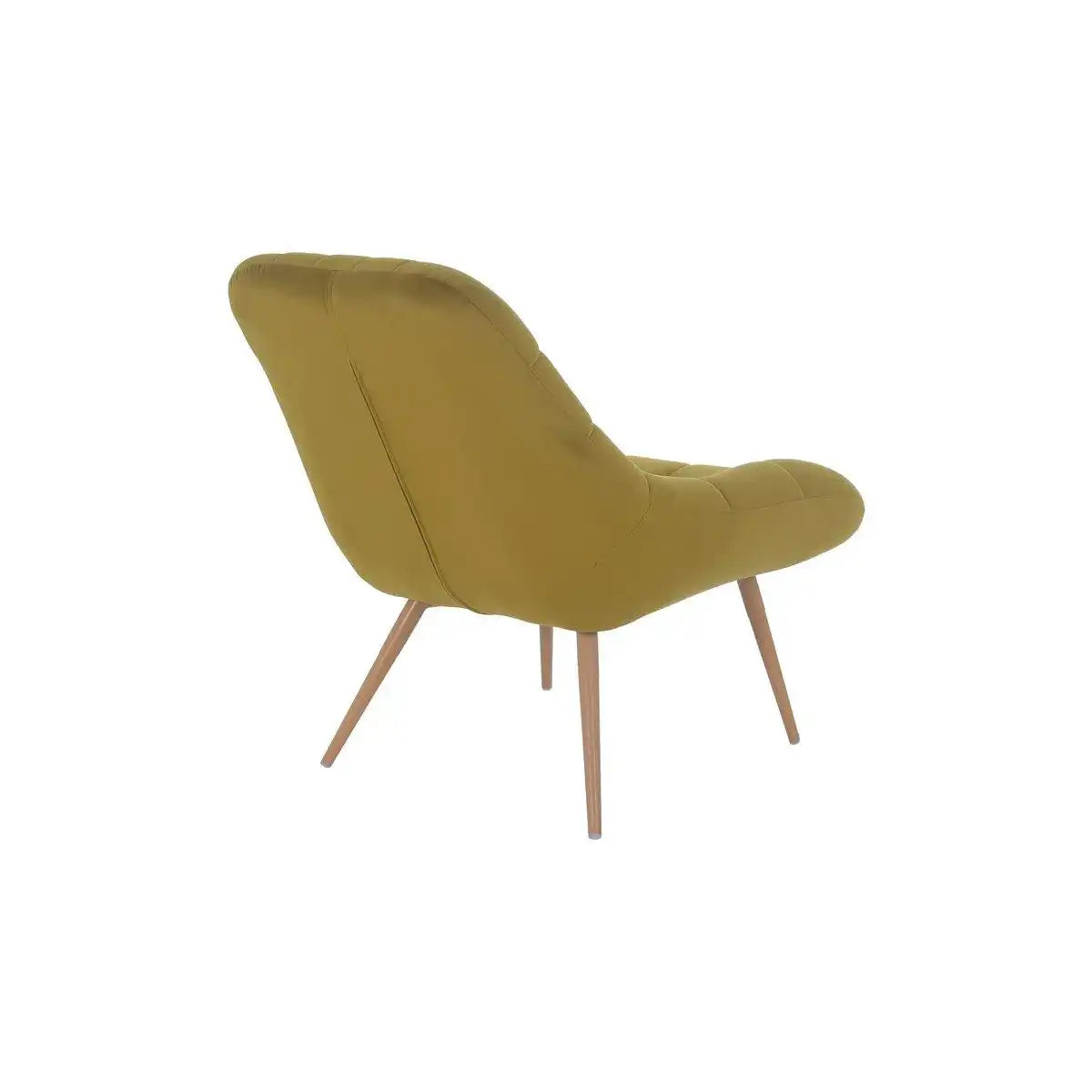 Sessel XXL Samt gelb Metall Holzoptik - HomeDesign Knaus