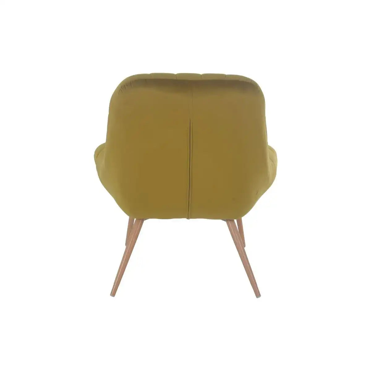 Sessel XXL Samt gelb Metall Holzoptik - HomeDesign Knaus