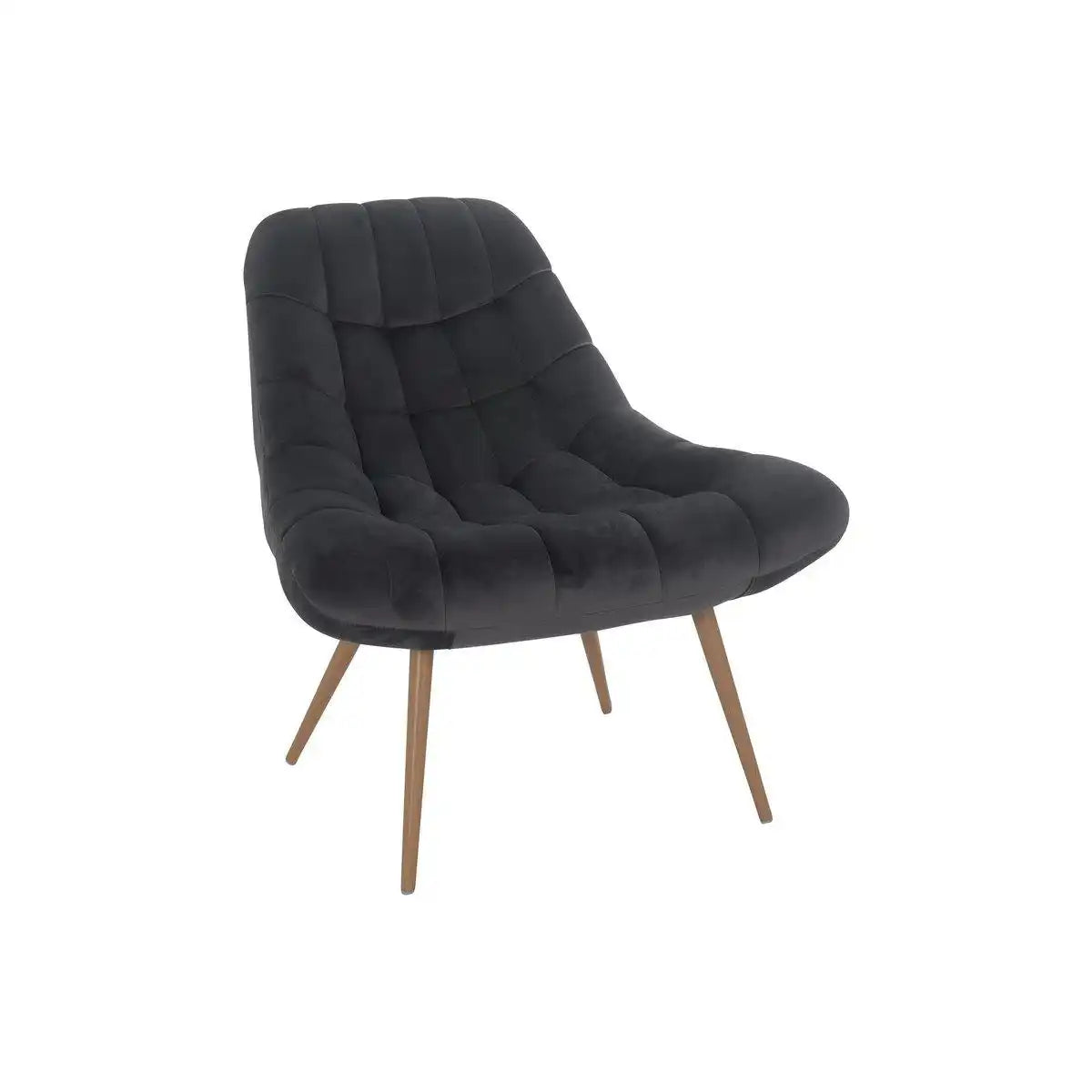 Sessel XXL Samt grau Metall Holzoptik - HomeDesign Knaus