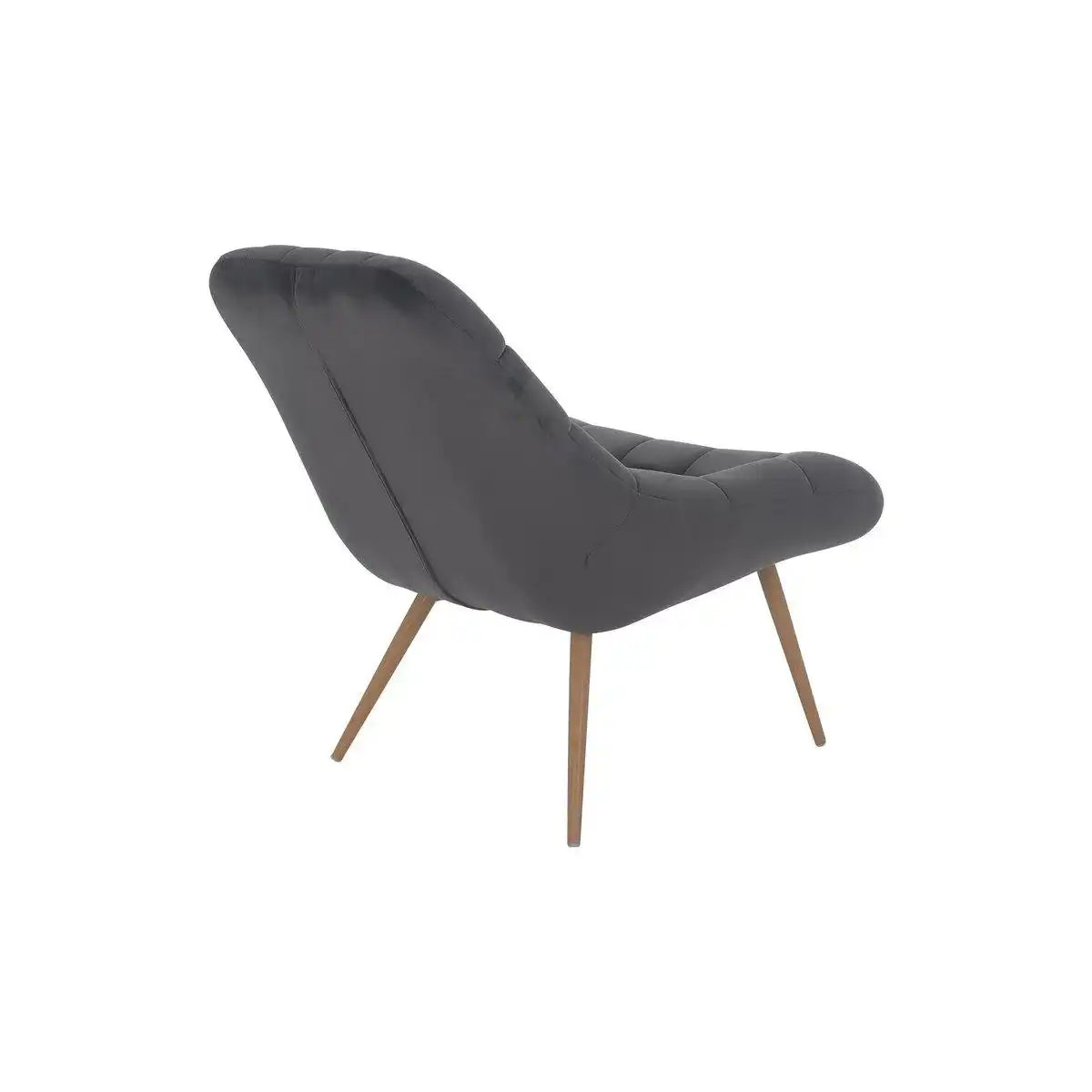 Sessel XXL Samt grau Metall Holzoptik - HomeDesign Knaus