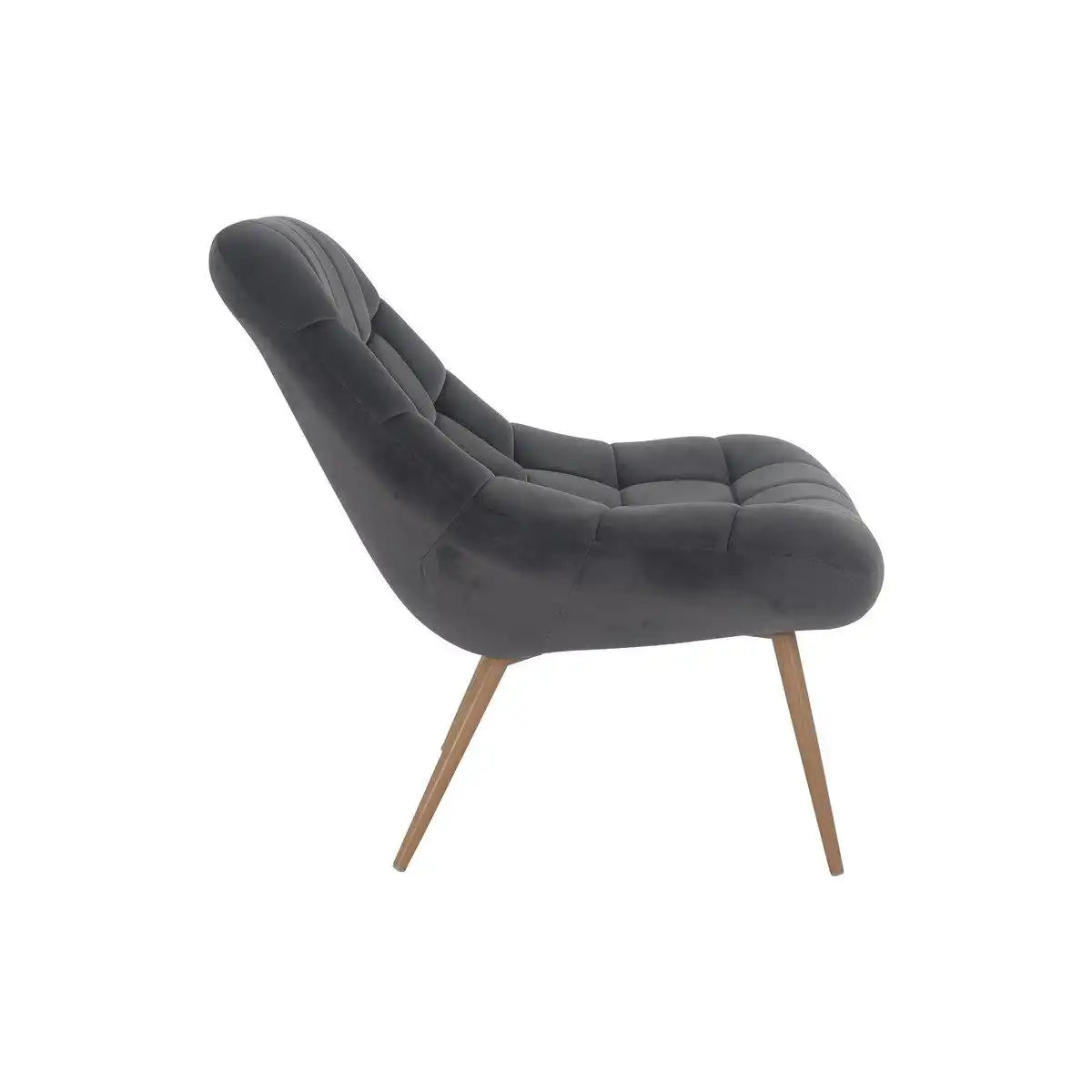 Sessel XXL Samt grau Metall Holzoptik - HomeDesign Knaus