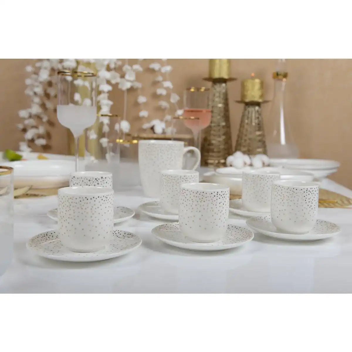 SET 6 KAFFEETASSEN 90ML PLUMETIS DORE - HomeDesign Knaus