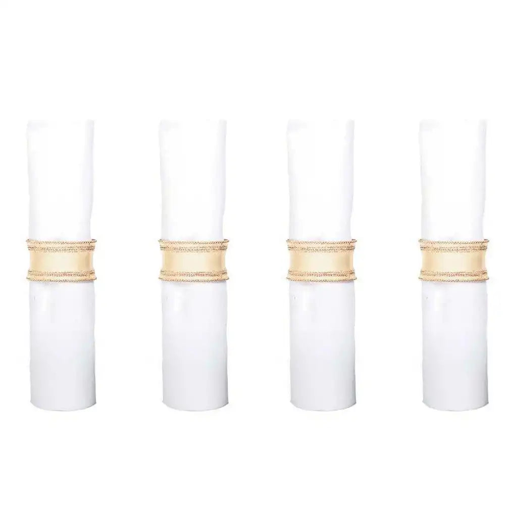 SET AUS 4 GOLDENEN SERVIETTENRINGEN MIT STRASS - HomeDesign Knaus