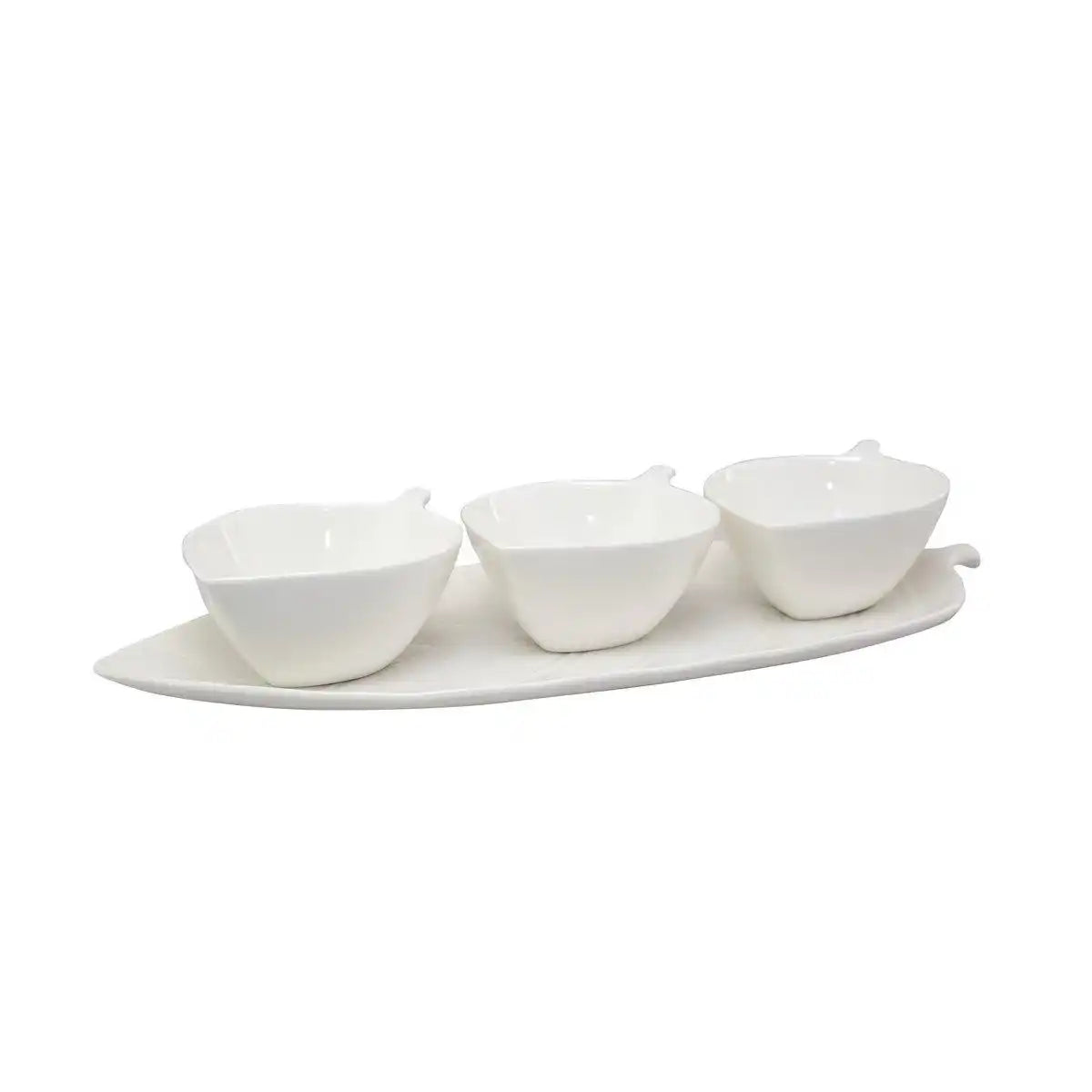 SET MIT 3 APERITIF CUPS LEAF TRAY - HomeDesign Knaus