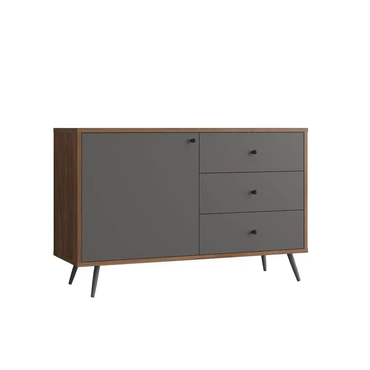 Sideboard 118 cm Walnuss/Grau - HomeDesign Knaus