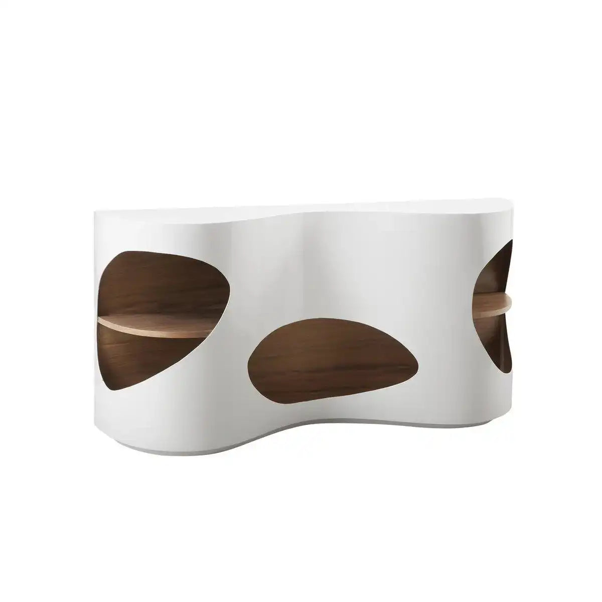 Sideboard 150x40x75 cm weiß/Walnuss - HomeDesign Knaus