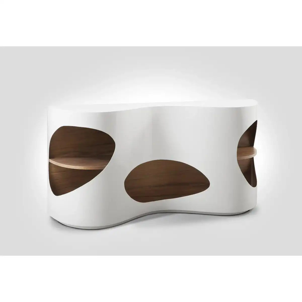 Sideboard 150x40x75 cm weiß/Walnuss - HomeDesign Knaus