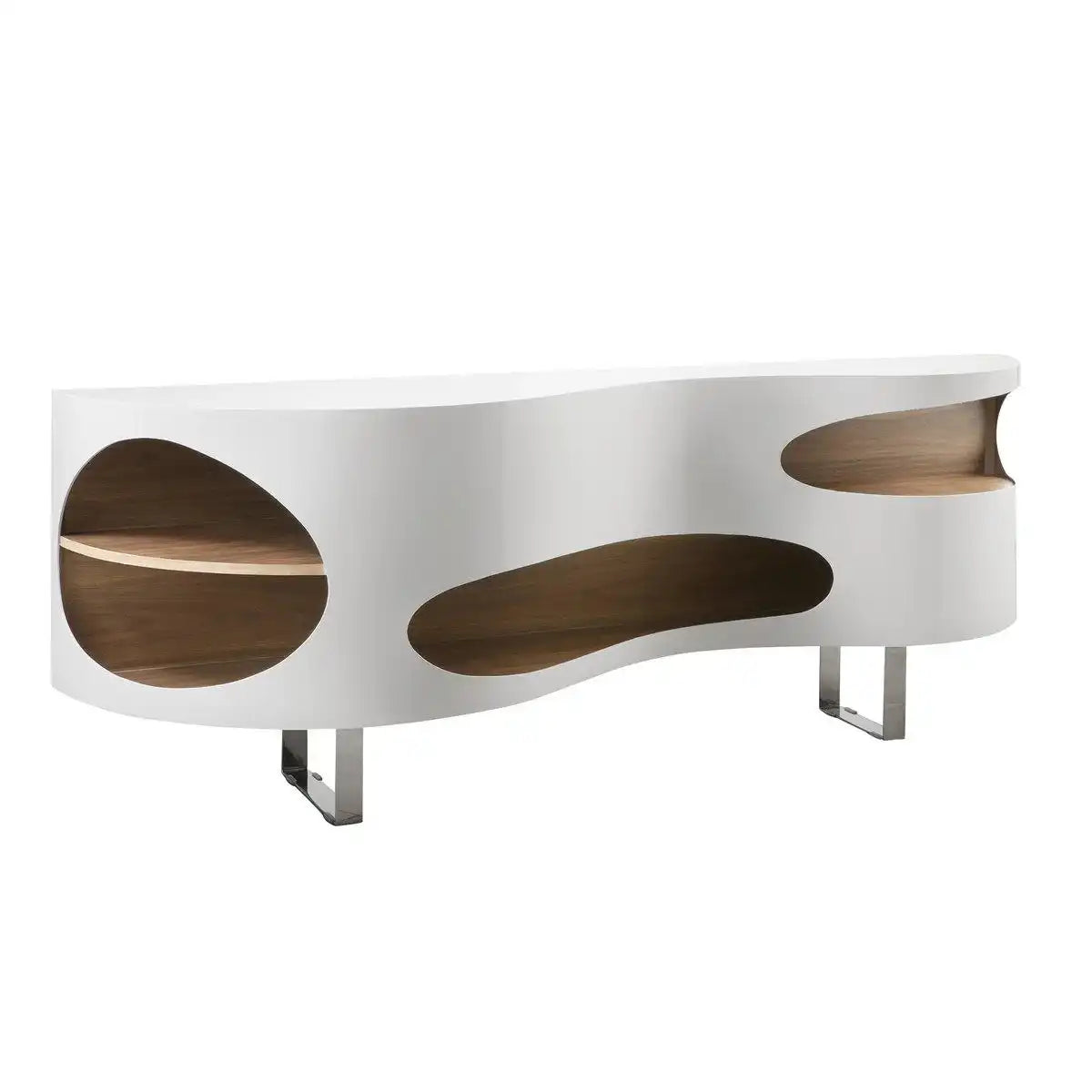 Sideboard 200x50x75 cm weiß/Walnuss - HomeDesign Knaus