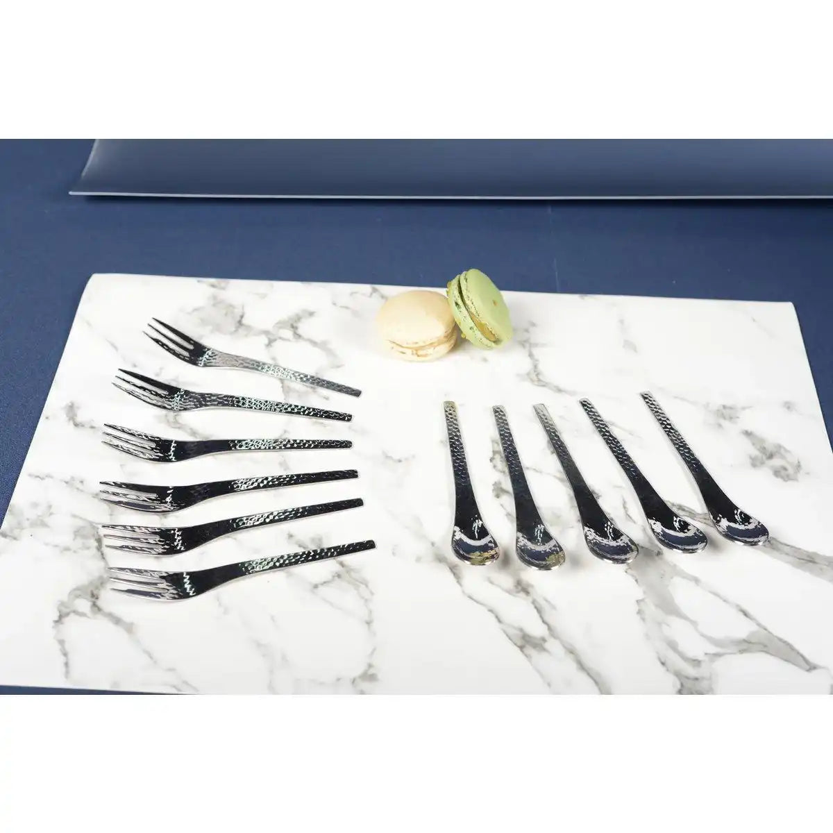 Silber gehämmert Dessertgabeln - Los 6 - HomeDesign Knaus