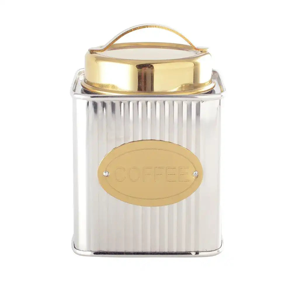 Silber- und Gold -Kaffeebox 10x10x10 cm - HomeDesign Knaus