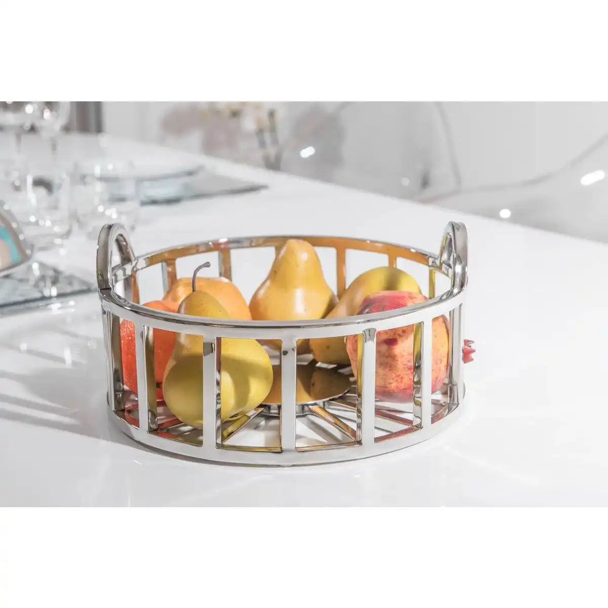 Silberrunde Früchte geschnitten 28x28x14cm - HomeDesign Knaus