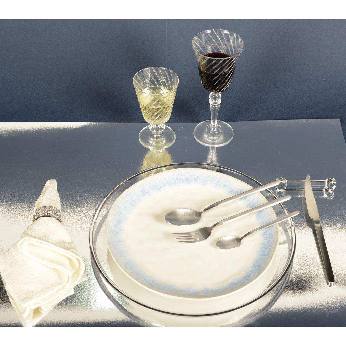 Silbertuchkreise mit kleinen Diamanten - Set von 4 - HomeDesign Knaus