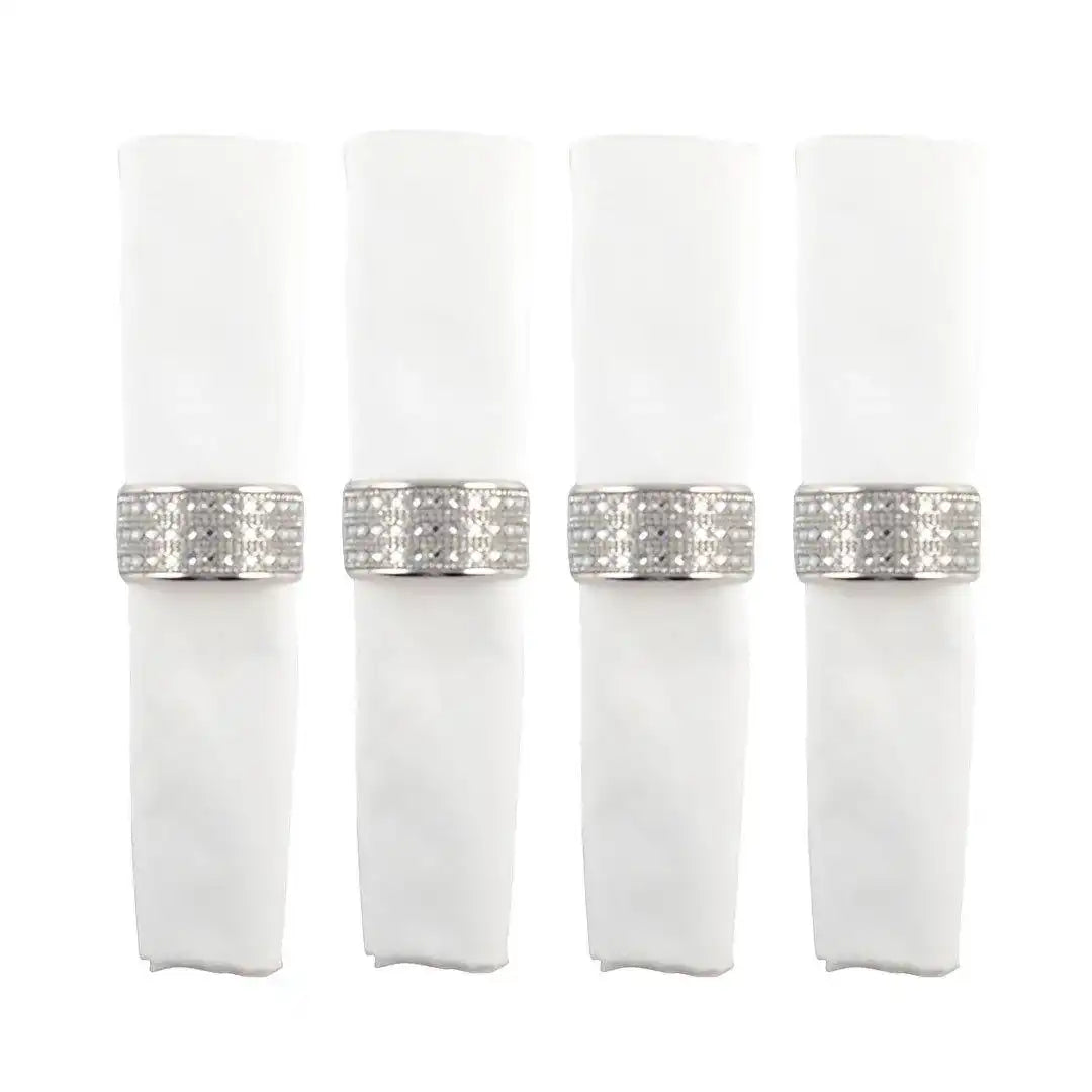 Silbertuchkreise mit kleinen Diamanten - Set von 4 - HomeDesign Knaus