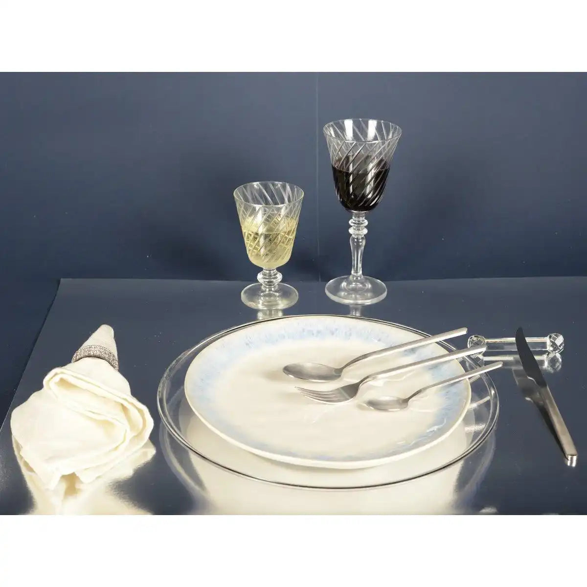 Silbertuchkreise mit kleinen Diamanten - Set von 4 - HomeDesign Knaus