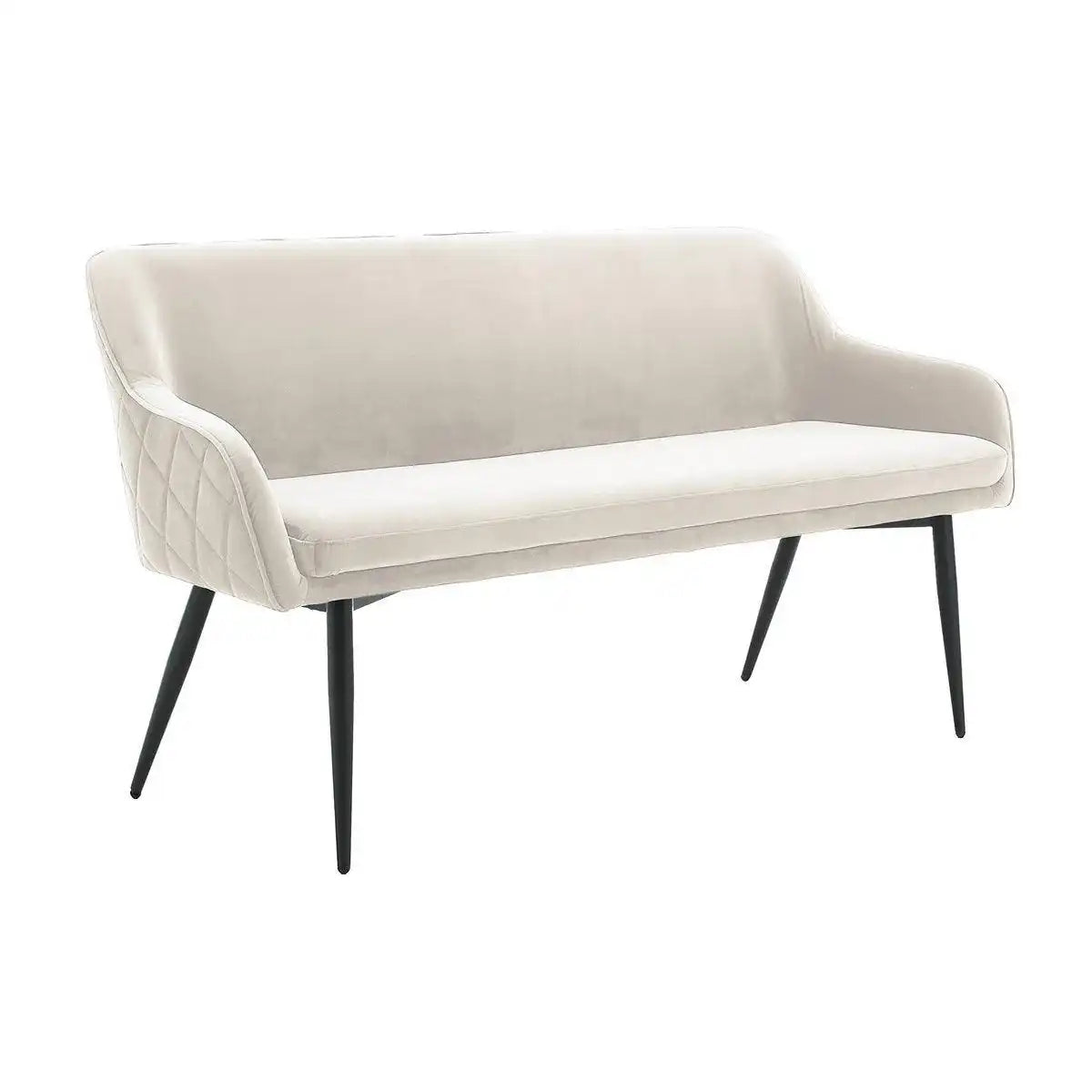 Sitzbank 160 cm Samt Creme - HomeDesign Knaus
